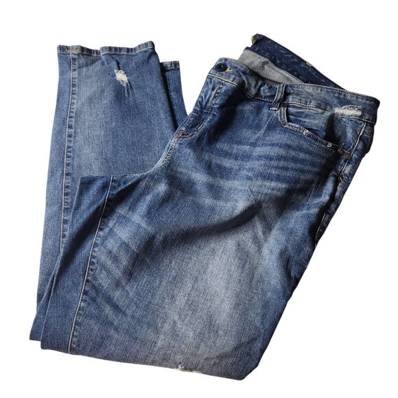 Torrid Womens Boyfriend Jeans Sz 24R Distressed Denim Stretch Cotton Spandex - Picture 3 of 9